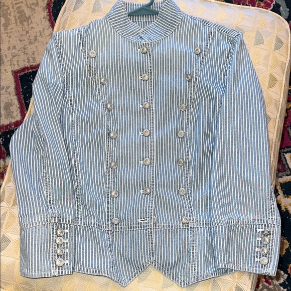 Vintage Ralph Lauren striped military style blouse - Picture 1 of 7